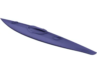 Tandem Kayak Boat 3D Model preview