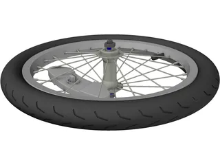 Wheel Bike Spoked 3D Model preview