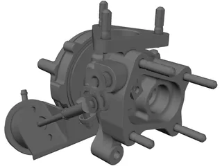 Turbo Garrett GT 12 with Wastegate 3D Model preview