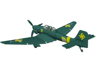 Junkers Ju 87B-1 Stuka 3D Model preview