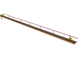 Grain Conveyor Belt 3D Model preview