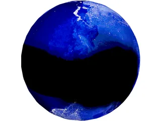 Earth Night City Lights 3D Model preview