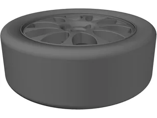 Wheel and Tire 17x8 3D Model preview