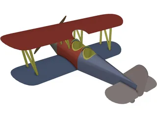 Mickys Doppeldecker Airplane 3D Model preview