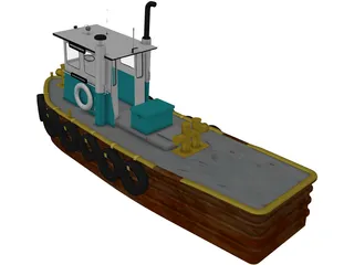 Tender Boat 3D Model preview