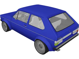 Volkswagen Golf MK1 (1978) 3D Model preview