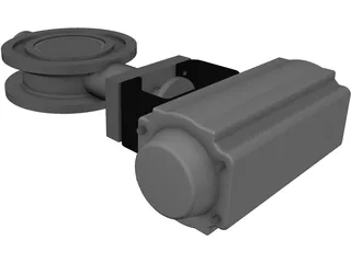 Butterfly Valve 3D Model preview
