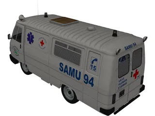 Ambulance Peugeot 3D Model preview