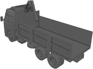 Volvo Truck 6X4 Crane 3D Model preview