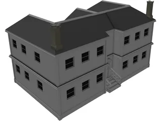 2-Story Vacation House 3D Model preview