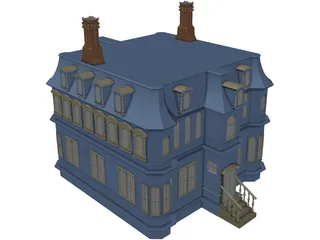 2-Story Victorian House 3D Model preview