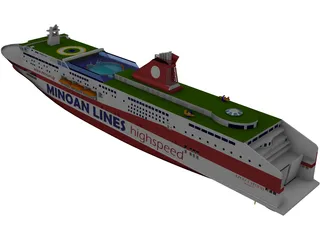 Cruise Ship Europe 3D Model preview
