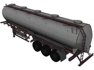 Tanker Trailer 3D Model preview