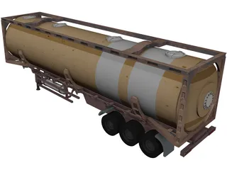 Tanker Trailer 3D Model preview