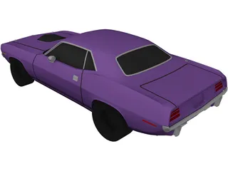 Plymouth Cuda 440 (1973) 3D Model preview