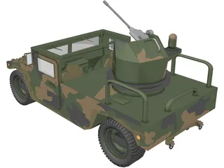 Hummer H1 Army 3D Model preview