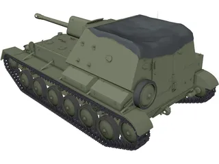 SU-76M 3D Model preview