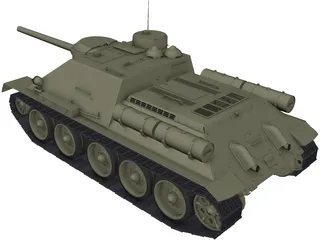 SU-100 3D Model preview