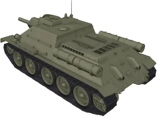 SU-122 3D Model preview