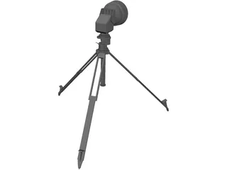 Axis PTZ Camera on Tripod 3D Model preview