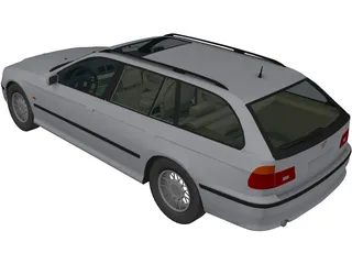 BMW 528i Touring (2001) 3D Model preview