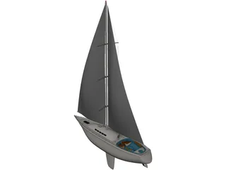 Plam Boat 3D Model preview