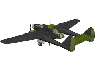 Northrop P-61A Black Widow 3D Model preview