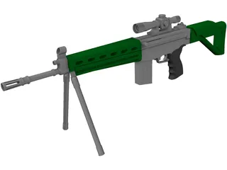 H&K G3 3D Model preview