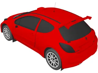 Peugeot 207 3D Model preview