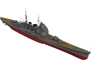 Heavy Cruiser Takao (1932) 3D Model preview