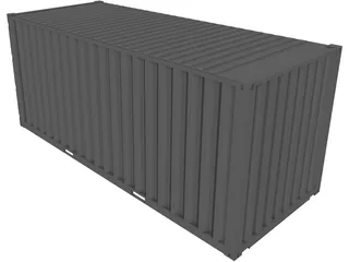 Shipping Container 20x08x08ft Movable Doors 3D Model preview