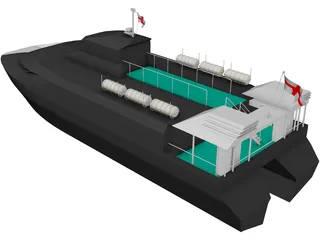 Catamaran 3D Model preview