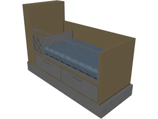 Baby Bed 3D Model preview