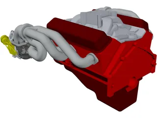 SBC Dual Turbo Engine 3D Model preview