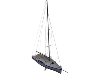 K800 Sail Yacht 3D Model preview