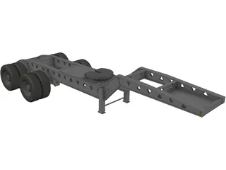 Trailer 2 Axle 3D Model preview