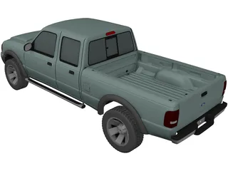 Ford Ranger XLT Crew Cab (2005) 3D Model preview