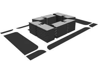 Office Building Justice City Madrid 3D Model preview