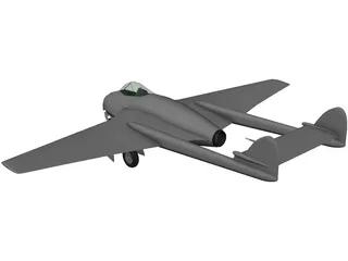 De Havilland D.H. 100 Mk.50 Vampire 3D Model preview