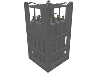 Offshore Gas Cylinder Rack 3D Model preview