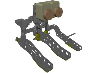 Tilton Floor-Mount Pedal Assembly 3D Model preview
