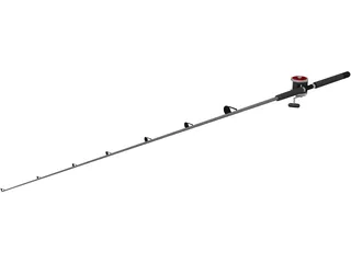 Penn Deep Sea Fishing Rod Reel Combo 3D Model preview