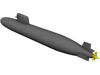 Scorpene Class submarine 3D Model preview