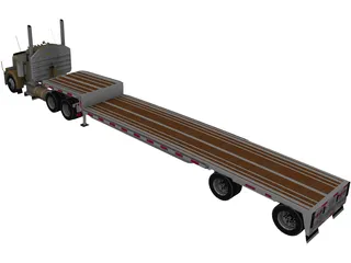 Peterbilt with Reitnouer Trailer 3D Model preview