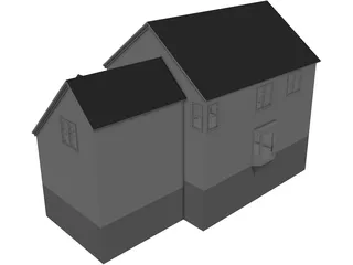 House with 2 Separate Garages 3D Model preview
