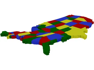 United States Map 3D Model preview