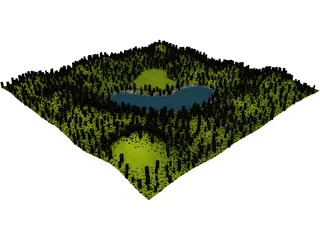 Hill Lake 3D Model preview
