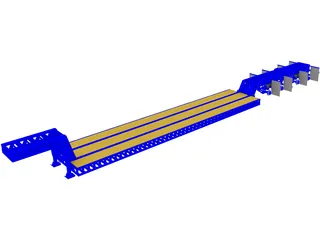 Heavy Duty Semi Trailer 3D Model preview