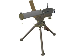 Maxim Machine Gun 3D Model preview