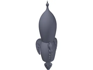 Retro Rocket BK 3D Model preview